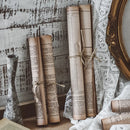 Axya Vintage English Newspaper Scroll, Yellow Book, Living Room Study Decor - Photography Props
