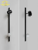 Axyaa Long Strip Wall Lamp Black/White Solid Wood Mount Living Room Bedroom Reading