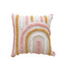 Axyaa Pink Cotton Tufted Pillow Cover with Tassels - Chic Boho Style