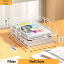 Axyaa Stackable Tray Organizer Set for Desk with Paper, Letter, Accessories - Black