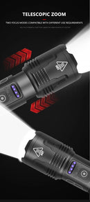 Axya High-Powered LED Rechargeable Flashlight, Waterproof Tactical Torch