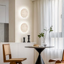 Axyaa Yellow Travertine Stone LED Wall Light Fixture for Home Interior.