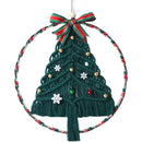 Handwoven Macrame Christmas Tree Wall Hanging with Bells & Snowflake - Axyaa Boho Decor