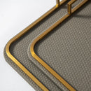 Axya Square Leather Tray: Metal Frame Decorative Storage & Organizer