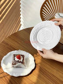 Axyaa Rock Pattern Ceramic Dessert Plate - Afternoon Tea Dim sum Plate