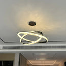 Axyaa Black Ring LED Chandelier: Modern Art Design for Living Room, Bedroom, Dining Room