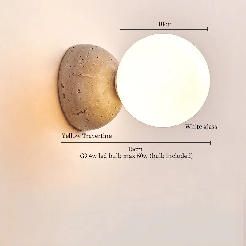 Axyaa White Glass LED Wall Lamp - Modern Nordic Living Room Kitchen Bathroom Light