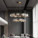 Axyaa Luxury Crystal Chandelier: Modern Irregular Luster Pendant Light for Living Room & Restaurant