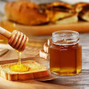 Axyaa Mini Glass Honey Jar with Wood Dipper and Bee Pendants