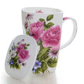 Axyaa Bone  Tumblers with Lid, Cute Floral Big Coffee Cups, Perfect Gift Mug
