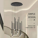 Axyaa Gold LED Chandelier Light for Modern Home Staircase Decor