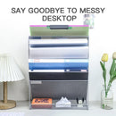 Axyaa 5-Level Vertical File Rack - Silver Mesh Design for Office Storage