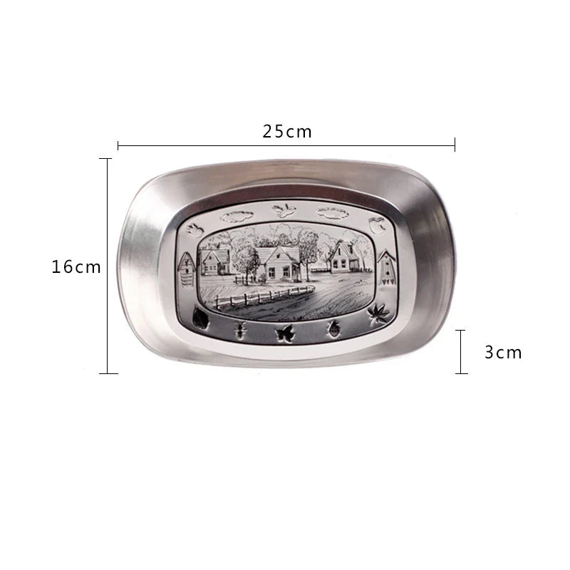 Axyaa Retro Snack Tray: Small Rectangle Kitchen Organizer for Food, Fruit, Cake