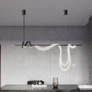 Axyaa Nordic Art Line Pendant Light - Luxury LED Chandelier for Dining Room & Bar