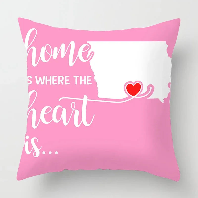 Axyaa Nordic Pink Sweet Home Sofa Cushion Cover, Cozy Living Room Decor