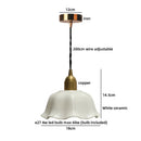 Axyaa Ceramic Flower LED Pendant Lights Gold Vintage Brass Hanging Lamp
