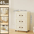 Axyaa Foldable White Plastic Storage Cabinet with Magnetic Closure for Home and Toys