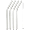 Axyaa Stainless Steel Wide Bent Straw Set with Cleaning Brush