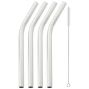 Axyaa Stainless Steel Wide Bent Straw Set with Cleaning Brush