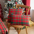 Axyaa Plaid Autumn Pillow Cover 18X18inch Brown Yellow Rustic Red Sofa Chair