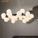 Axyaa Glass Ball LED Chandelier for Living Room Kitchen Island Decoration
