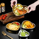 Axyaa Heart-shaped Snack Tray: Multi-size Stainless Steel Dessert Plate for Kitchen Storage