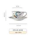 Axyaa Nordic High-value Bird Coffee Cup Saucer Set - Hand-painted Gold Ceramic Mug