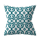 Teal Blue Green Floral Stripe Geometric Pillowcase by Axyaa for Home Decor