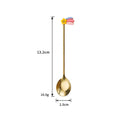Axyaa Stainless Steel Cartoon Spoon Set - Coffee Dessert Ice Cream Gold Cutlery
