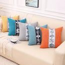 Axyaa Linen Chinese Pavilion Pattern Pillow Cover for Home Sofa Bedroom