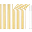 Axyaa Stainless Steel Straw Set: 20 Reusable Drinking Straws for Bar Party