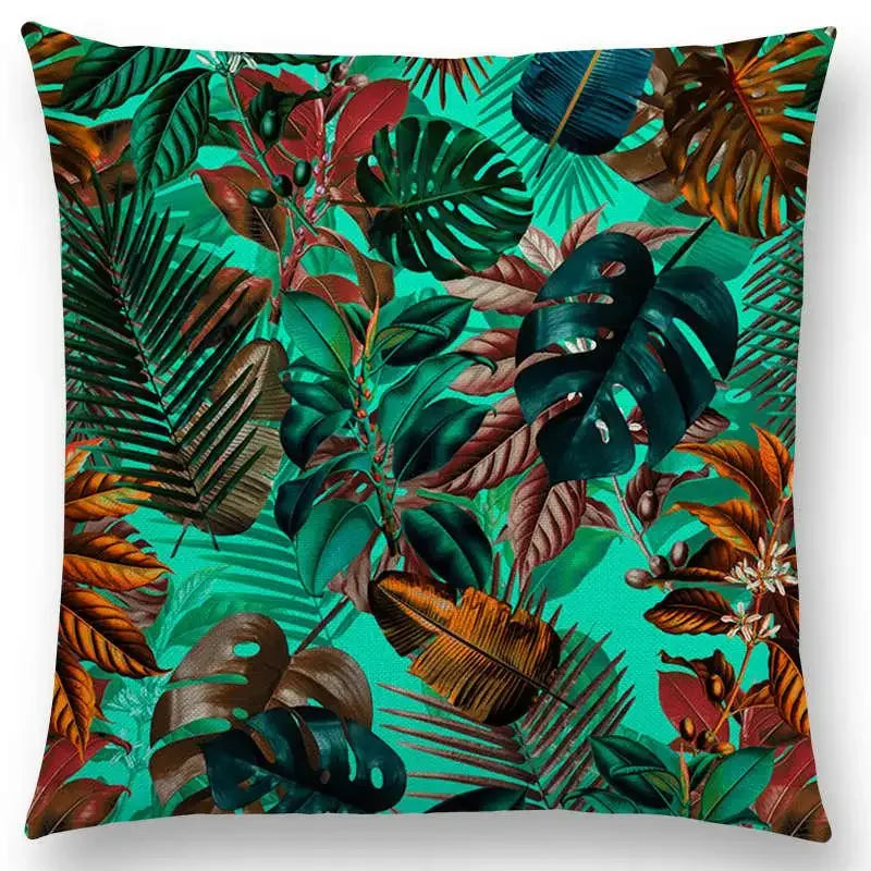 Axyaa Tropical Jungle Garden Throw Pillow Covers