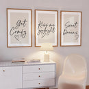 Axyaa 3-Piece Couple-Themed Good Night Quotes Prints Set
