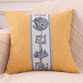 Axyaa Linen Chinese Pavilion Pattern Pillow Cover for Home Sofa Bedroom
