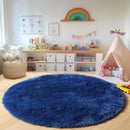 Axyaa Soft Shaggy Round Area Rug for Living Room Kids Bedroom Gray