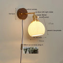 Axyaa Nordic Walnut LED Wall Sconce Bedroom Living Room Modern Wandlamp