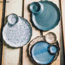 Axyaa Vintage Ceramic Dessert Plate Set - Creative Molecular Cuisine Tableware