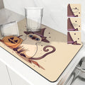 Axyaa Halloween Head Absorbent Mat: Antiskid, Quick Dry, Draining Kitchen Mat