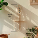 Axyaa Macrame Floating Shelf with Sticks - Boho Home Decor & Plant Display