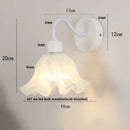 Axyaa Glass Iron LED Wall Sconce Pull Chain Switch Stair Light - White