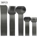 Axyaa 30-Piece Matte Stainless Steel Gold Dinnerware Set
