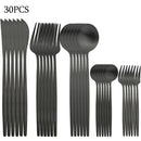 Axyaa 30-Piece Matte Stainless Steel Gold Dinnerware Set