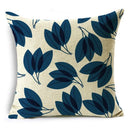 Axyaa Blue Texture Print Linen Cushion Case for Living Room Sofa - 40cm/45cm/50cm