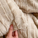 Axyaa Premium Rabbit Velvet King Bed Set: Soft, Warm, Cozy Duvet, Sheets