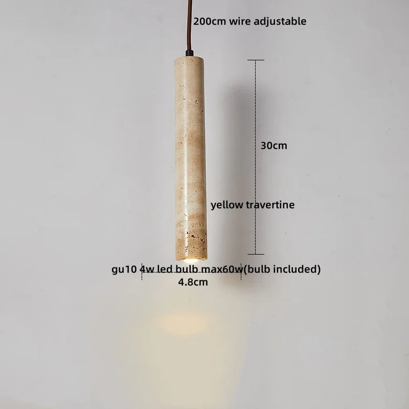 Axyaa Yellow Travertine LED Pendant Lights for Modern Living Spaces