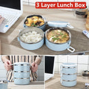 Axyaa Stainless Steel Thermal Bento Lunch Box with Leakproof Lids