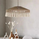 Axyaa Retro Hemp Rope Pendant Lights with Tassel, Hand-woven for Bedroom and Dining Room