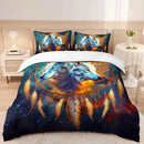 Axyaa White Wolf Dream Catcher Duvet Set for Kids and Teens