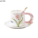 Axya Hand-painted Flower Ceramic Mug Set - Set of 2