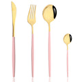 Axyaa Pink Silver Stainless Steel Cutlery Set
